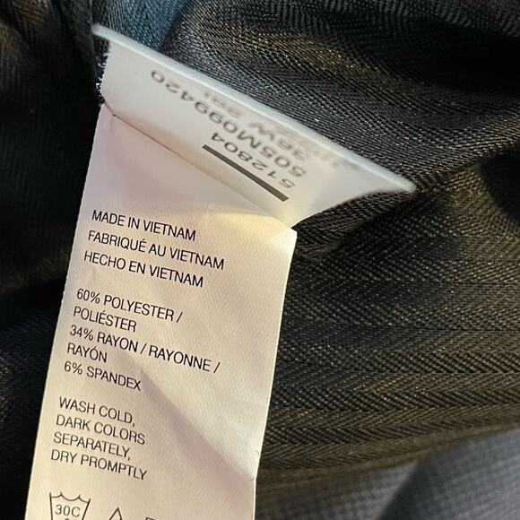 Van Heusen Flex Fit Flat front Straight leg dress pants Ash Blue Navy men 36 new - Picture 10 of 11